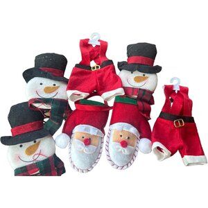 Lot of 7 Snowman Santa Theme Christmas Holiday Hanging Ornaments (READ)